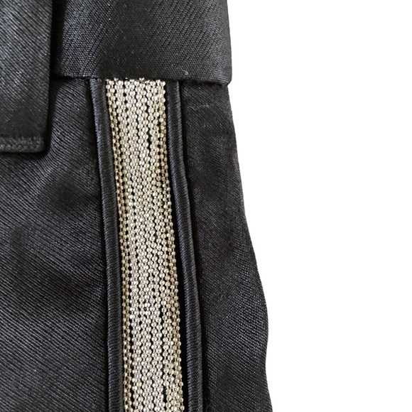 3.1 Phillip Lim Pants Side Silver Beaded Stripe Satin High Rise Jogger Slit Hem - Picture 11 of 13